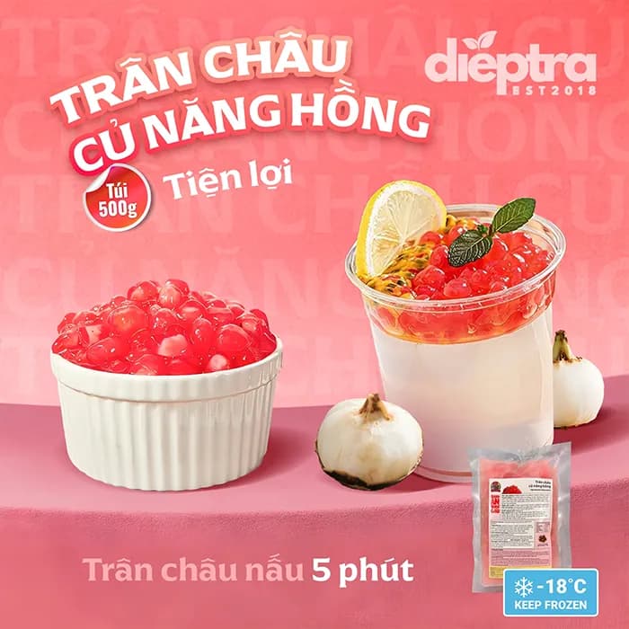 Trân Châu Củ Năng Hồng | Đông Lạnh - Ảnh 1